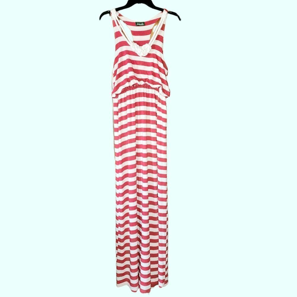 Maude Striped Maxi Nautical Rope Necklace Detail